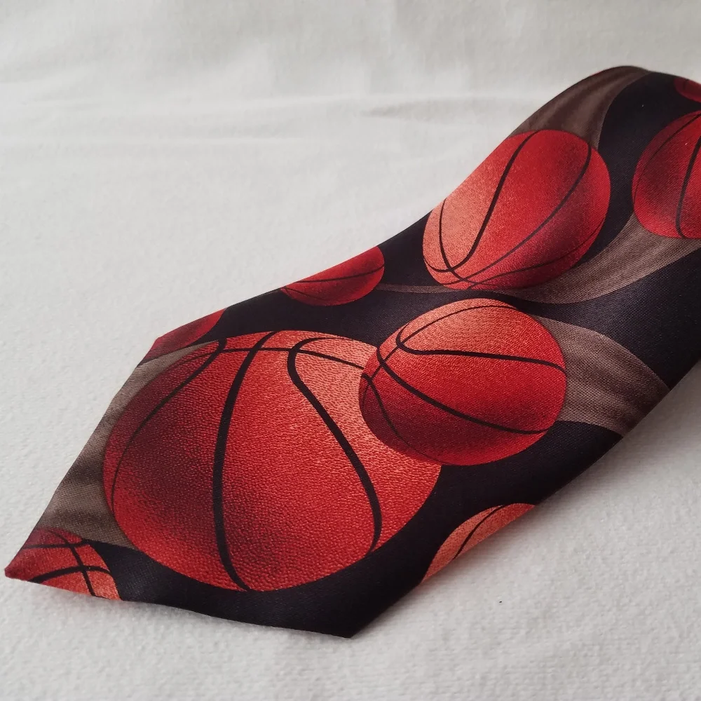 ☘️ Ralph Marlin Mens Neck Tie Just Balls Basketball Motion Sports March …